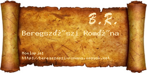 Beregszászi Romána névjegykártya